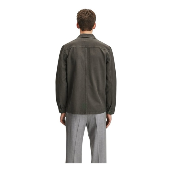 A Day’s March Men’s Cotton Original Herringbone Overshirt in Olive. Size Medium - Picture 4 of 13